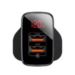Baseus CCJMHC-D01 Mirror Lake PPS Digital Display Quick Charger (18W, A+C, UK, Black)